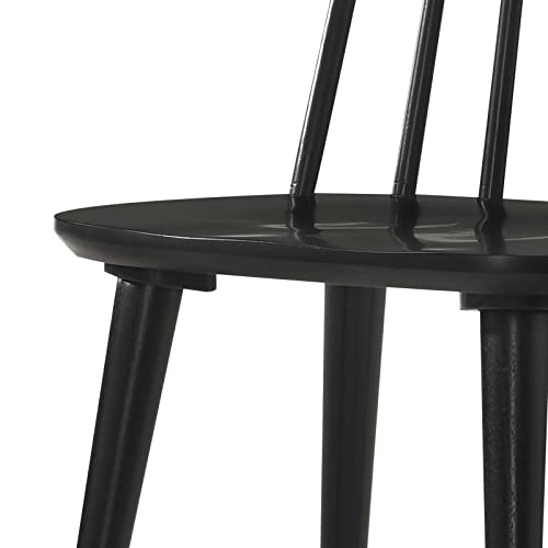 4-Piece Black Wood Dining Chair Set for Country Kitchen