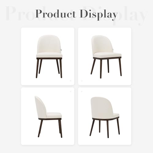 Beige Upholstered Dining Chair Set for Kitchen & Dining Room