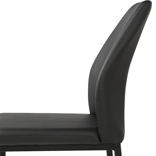 THE KUSTASH Modern Black PU Leather Dining Chair Set (4 Pieces)