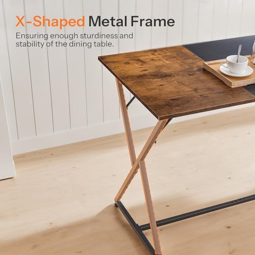 HOOBRO Industrial Rustic Brown & Black 47" Wooden Dining Table