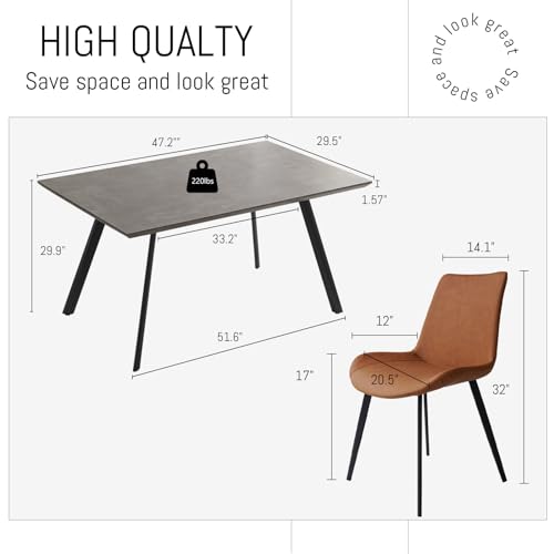 THE KUSTASH Modern 5-Piece Wood Dining Set with Upholstered Chairs
