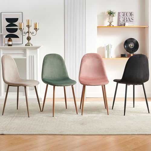 Modern Green Velvet Dining Chair Set of 4