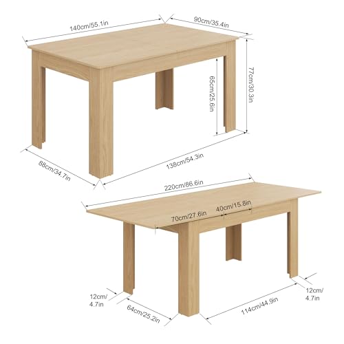Extendable Wooden Dining Table for 6-10 People – Modern Design