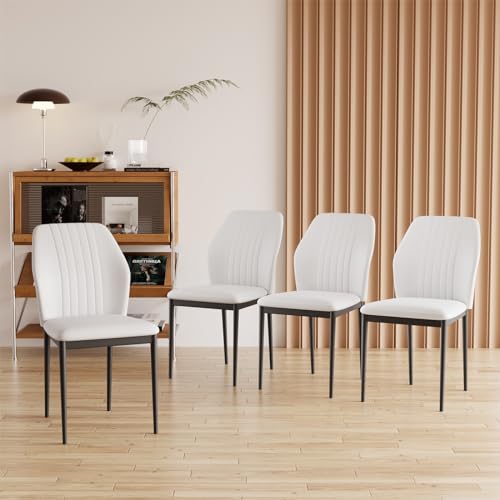 4-Piece Upholstered Leather Dining Chair Set for Modern Spaces