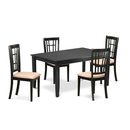 Black 5-Piece Kitchen Table & Chairs Set