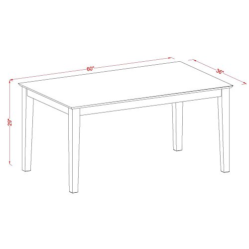 Mahogany 36x60 Inch 5-Piece Rectangle Dining Set with Chairs