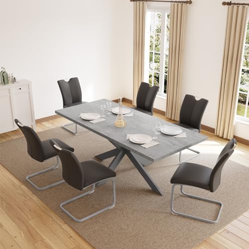 Elegant Modern Rectangular Dining Table for 6-8 People