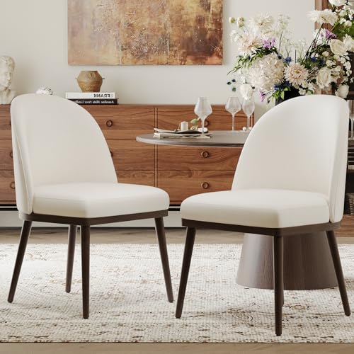 Beige Upholstered Dining Chair Set for Kitchen & Dining Room