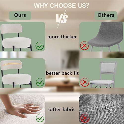 Elegant White Dining Chair Set of 4 for Kitchen and Dining Room