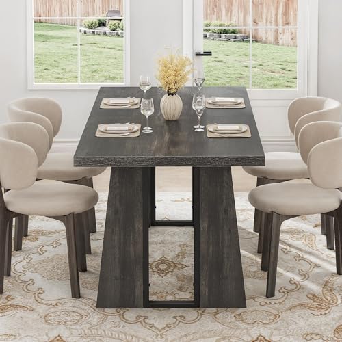 Rustic Grey 63" Rectangular Dining Table for 4-6 People + Heavy Duty Legs