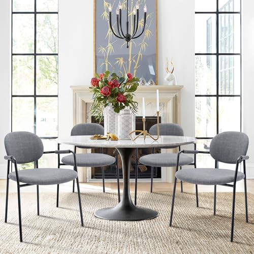 Grey Modern Dining Chair Set of 4 for Kitchen and Dining Room