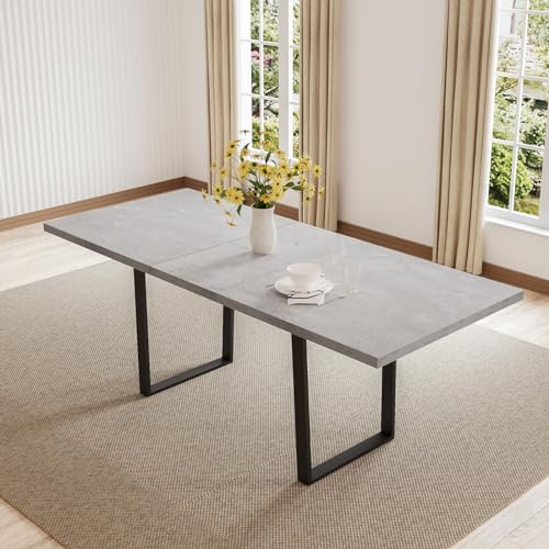 Dining Table Set for 6-8 People with Upholstered Chairs